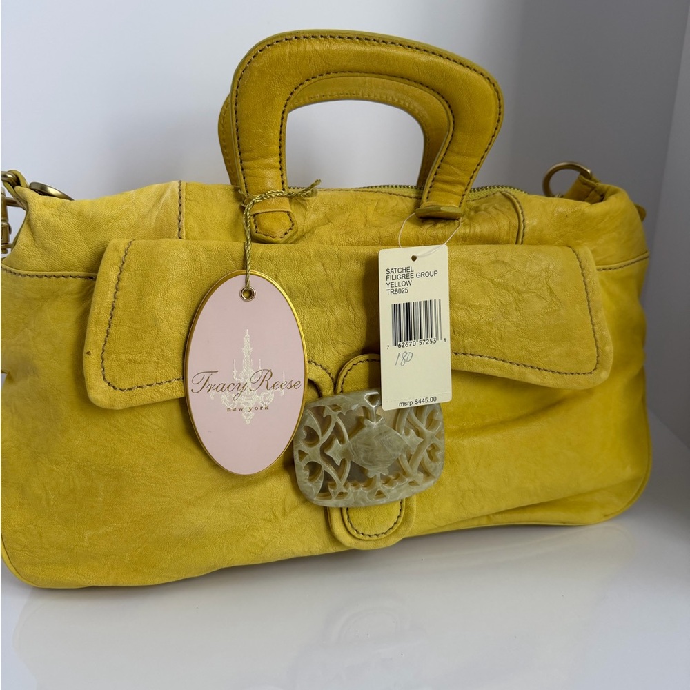 Tracy Reese Yellow Leather Satchel Filigree Group TR8025